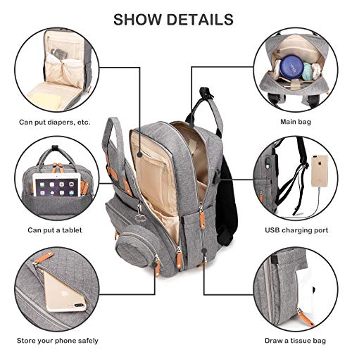 Mochila Bebe, Pejoye,Mochila Bebe Pañales Plegable Cinturón de Pañales Impermeable Multifuncional Portátil de Viaje Para Madre (Gancho de Cinturón Gris) Mochila Bebe, Pejoye,Mochila Bebe Pañales Plegable Cinturón de Pañales Impermeable Multifuncional Portátil de Viaje Para Madre (Gancho de Cinturón Gris)