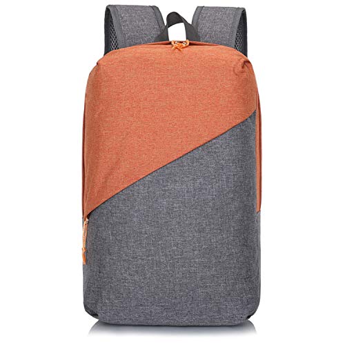 Mochila Casual Hombres 14 Luz portátil Mochila Hombres de Nylon Impermeable Remiendo de la Manera Notebook Backpack para Adolescente Bagpack Ocio del Estudiante Volver Pack-Orange-