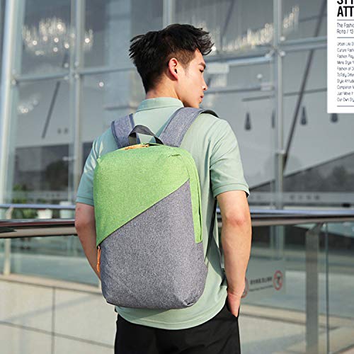 Mochila Casual Hombres 14 Luz portátil Mochila Hombres de Nylon Impermeable Remiendo de la Manera Notebook Backpack para Adolescente Bagpack Ocio del Estudiante Volver Pack-Orange-