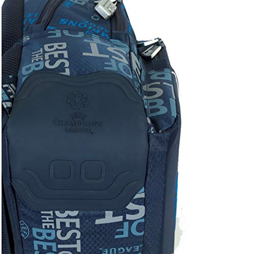 Mochila Colegio Champions The Best | Mochila Doble Compartimento Adaptable a Carro para Mochilas Escolares, Bolsillo Frontal y Candado Numerico de Seguridad - Medidas 32 x 44 x 14 cm