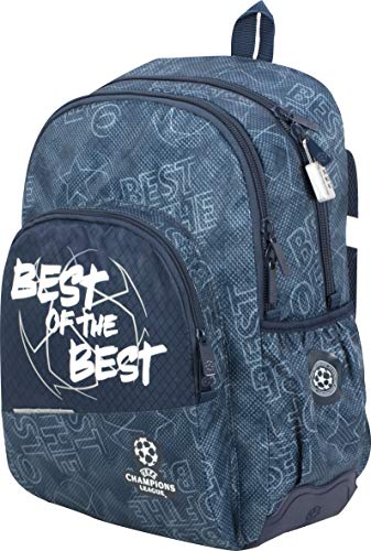 Mochila Colegio Champions The Best | Mochila Doble Compartimento Adaptable a Carro para Mochilas Escolares, Bolsillo Frontal y Candado Numerico de Seguridad - Medidas 32 x 44 x 14 cm