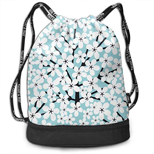 Mochila con cordón con diseño de flor de pera Mochila con cordón con diseño de flor de pera