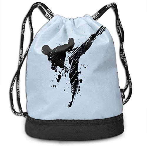Mochila con cordón Taekwondo Drawstring Backpack Rucksack Shoulder Bags Training Sack For Gym Sports