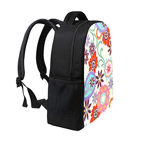 Mochila con Estampado Floral de Arco Iris Abstracto Mochila con Estampado Floral, guardería de Viajes Escolares para niños, niñas y Adolescentes