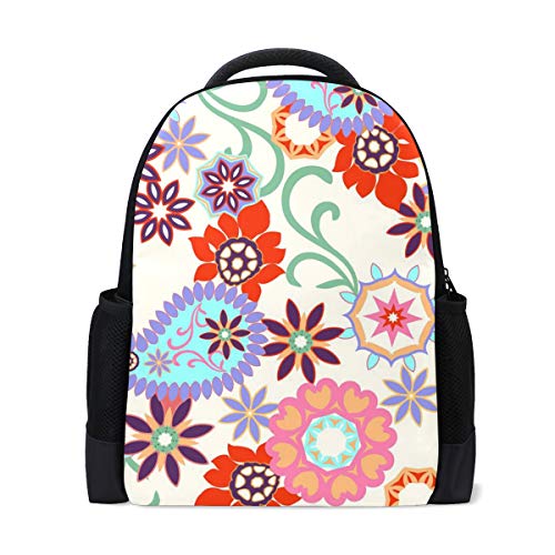 Mochila con Estampado Floral de Arco Iris Abstracto Mochila con Estampado Floral, guardería de Viajes Escolares para niños, niñas y Adolescentes