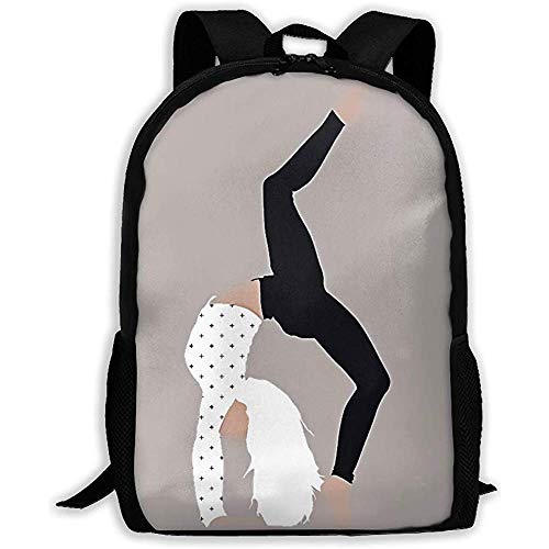 Mochila Escolar Hermosa Chica De Yoga Cabello Blanco Niñas Mochila Informal Bolsa De Viaje Mochila Escolar para Niños Adolescentes