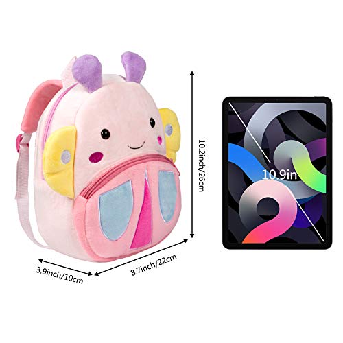 Mochila para Niña,WolinTek Mochila Infantil Kindergarten Guarderia Animales Linda Bolso Bebe Escuela Dibujos Animados para niña y niño (Mariposa)