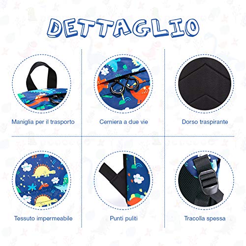 Mochila para Niños de La Escuela Conjunto de 3 Piezas de Mochila Escolar para Niño, Mochila de Viaje para Niño Impermeable y Sin Decoloración(Dinosaurio)