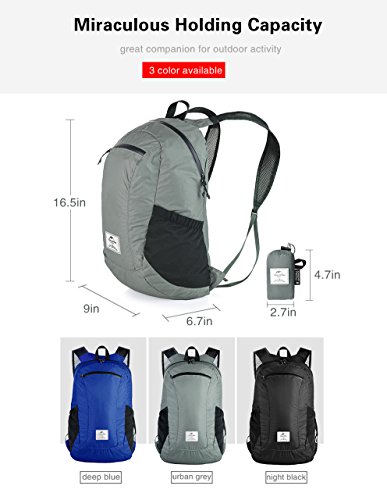 Mochila Plegable Mochila Compacta Ligera Resistente al Agua Para Viajes Colegio Deportes Aire Libre Nueva 2018 Macuto Empacable Impermeable Ultraligero de Diario para Hombres Mujeres Estudiantes 18L