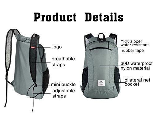 Mochila Plegable Mochila Compacta Ligera Resistente al Agua Para Viajes Colegio Deportes Aire Libre Nueva 2018 Macuto Empacable Impermeable Ultraligero de Diario para Hombres Mujeres Estudiantes 18L Mochila Plegable Mochila Compacta Ligera Resistente al Agua Para Viajes Colegio Deportes Aire Libre Nueva 2018 Macuto Empacable Impermeable Ultraligero de Diario para Hombres Mujeres Estudiantes 18L