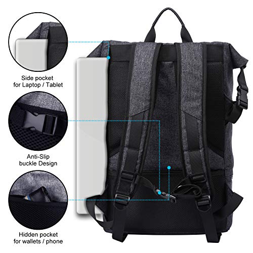 Mochila portátil, Mochilas Escolares, Macuto de Viaje ITSHINY Bolsa de antirrobo Roll Top Bolsa Escolar Mochila Casual de día Ligera y Resistente al Agua para Hombre Mujeres hasta 15,6 Pulgadas Mochila portátil, Mochilas Escolares, Macuto de Viaje ITSHINY Bolsa de antirrobo Roll Top Bolsa Escolar Mochila Casual de día Ligera y Resistente al Agua para Hombre Mujeres hasta 15,6 Pulgadas