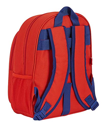 Mochila Safta Escolar Infantil de Atlético de Madrid 1ª Equipación 20/21, 270x100x330mm, Rojo/Blanco/Azul