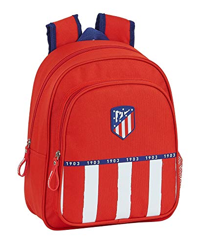Mochila Safta Escolar Infantil de Atlético de Madrid 1ª Equipación 20/21, 270x100x330mm, Rojo/Blanco/Azul