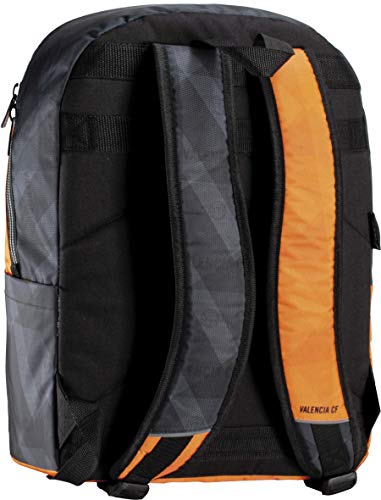 Mochila Valencia CF Adaptable a Carro Cremallera Gruesa y Bolsillo Interior para Portátil/Tablet Color Negro y Naranja 33x44x14 cm