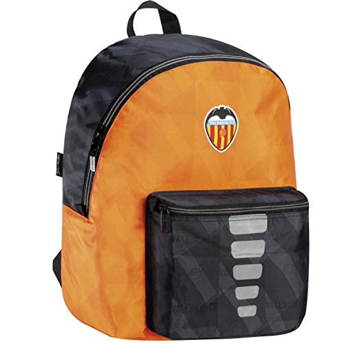 Mochila Valencia CF Adaptable a Carro Cremallera Gruesa y Bolsillo Interior para Portátil/Tablet Color Negro y Naranja 33x44x14 cm