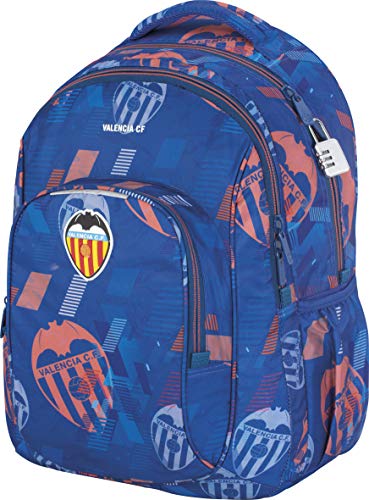 Mochila Valencia CF | Mochila Doble Compartimento Adaptable a Carro para Mochilas Escolares, Bolsillo Frontal y Compartimento Interior para Portatil o Tablet - Medidas 34 x 45,5 x 15 cm - Color Azul