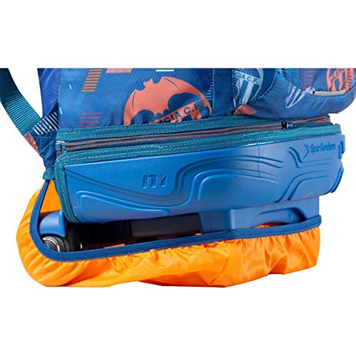 Mochila Valencia CF | Mochila Escolar con Ruedas, Mochila con Carrito Desmontable, Cremallera Metalica Gruesa y Bolsillo Interior para Portatil o Tablet - Medidas 34,5 x 44,5 x 23 cm - Color Azul