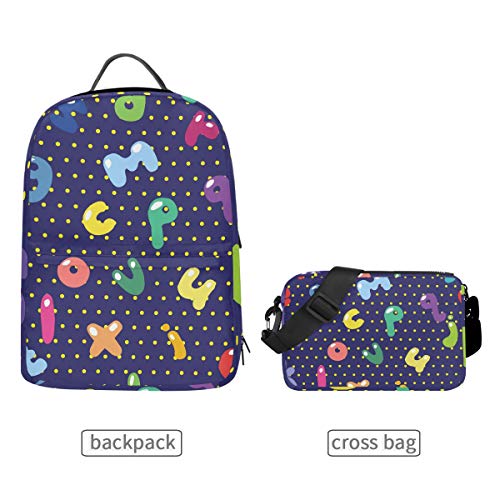 Mochilas de Escuela de Alfabeto inglés Desmontables para Estudiantes, Mochila Grande para la Escuela Elemental, Bolso de Hombro