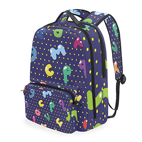 Mochilas de Escuela de Alfabeto inglés Desmontables para Estudiantes, Mochila Grande para la Escuela Elemental, Bolso de Hombro