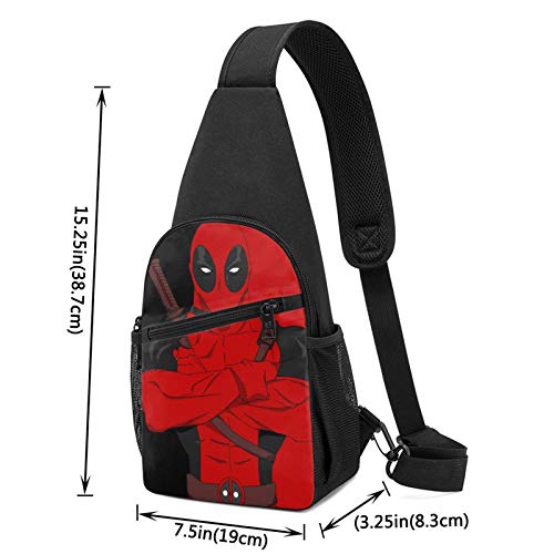 Mochilas de hombro con eslinga de bicicleta, mochila de pecho horizontal de Deadpool, mochila de una sola correa, antirrobo, para hombre y mujer