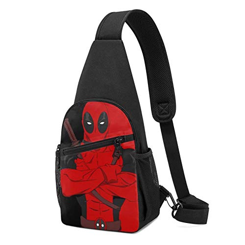 Mochilas de hombro con eslinga de bicicleta, mochila de pecho horizontal de Deadpool, mochila de una sola correa, antirrobo, para hombre y mujer