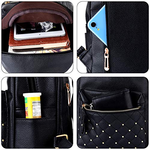 Mochilas Mujer Pequeñas de Cuero Negro Mochila Casual Mujer Moda 2 en 1 para Ocio Viaje Mochilas Mujer Pequeñas de Cuero Negro Mochila Casual Mujer Moda 2 en 1 para Ocio Viaje