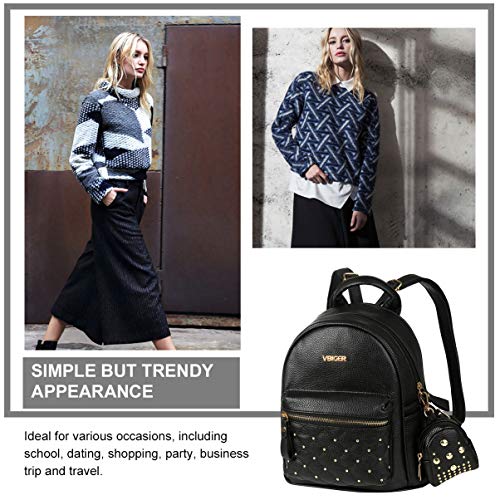 Mochilas Mujer Pequeñas de Cuero Negro Mochila Casual Mujer Moda 2 en 1 para Ocio Viaje Mochilas Mujer Pequeñas de Cuero Negro Mochila Casual Mujer Moda 2 en 1 para Ocio Viaje