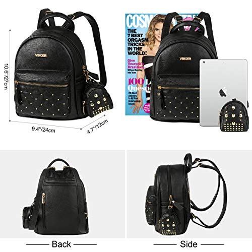 Mochilas Mujer Pequeñas de Cuero Negro Mochila Casual Mujer Moda 2 en 1 para Ocio Viaje Mochilas Mujer Pequeñas de Cuero Negro Mochila Casual Mujer Moda 2 en 1 para Ocio Viaje