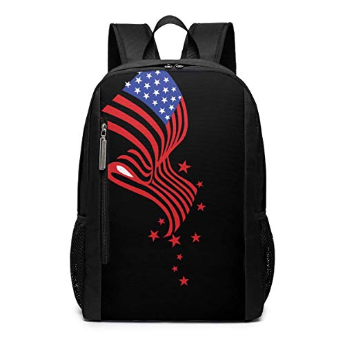 Mochilas,Bolsos De La Universidad De La Bandera Americana Gratis, Bolsos De Moda para Estudiantes para Senderismo Deportivo,30cm(W) x46cm(H)