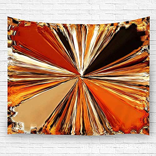 Moily Fayshow Tapiz Colgante de Pared Radial Abstracto con Vigas Brillantes en Naranja Amarillo Blanco Negro Colores Decoración Manta Alfombra 150X130 CM