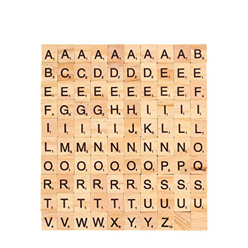 moinkerin 100 Piezas Letras de Madera Juego Letras Juguetes Juegos Artesanía Alfabeto Madera A a Z para Educación Infantil, Juguetes para Niños, Manualidades, Bricolaje