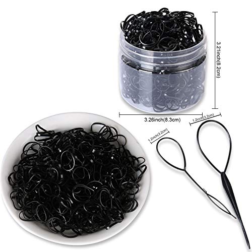 moinkerin 1000 Piezas Gomas Pelo Elástico Banda de Pelo Gomas de Pelo Pequeñas para Cabello de Niños, Trenzas, Peinado de Boda y Más (Negro) moinkerin 1000 Piezas Gomas Pelo Elástico Banda de Pelo Gomas de Pelo Pequeñas para Cabello de Niños, Trenzas, Peinado de Boda y Más (Negro)