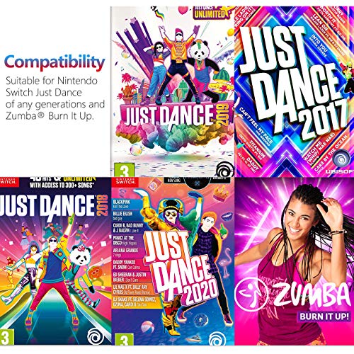 MoKo [2 PZS Correa de Muñeca Compatible con Joy-con Nintendo Switch Just Dance 2021/2020 y Zumba, Banda de Muñeca Elástica Cómoda de 2 Tamaños Diferentes Ajustable para Adultos y Niños