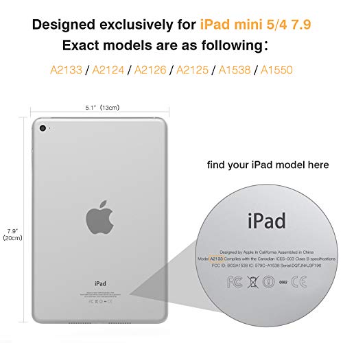 MoKo Compatible con New iPad Mini 5th Generation 7.9" 2019/iPad Mini 4 2015 Funda, Delgado y Ligero Protector con Magnética Función de Cargar/Par y Auto Sueño/Estela - Oro Rosa MoKo Compatible con New iPad Mini 5th Generation 7.9" 2019/iPad Mini 4 2015 Funda, Delgado y Ligero Protector con Magnética Función de Cargar/Par y Auto Sueño/Estela - Oro Rosa