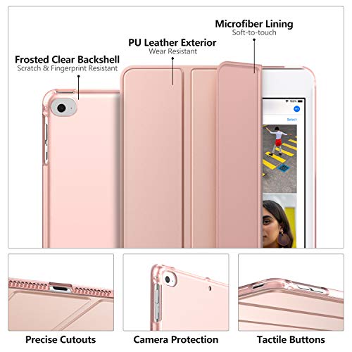 MoKo Compatible con New iPad Mini 5th Generation 7.9" 2019/iPad Mini 4 2015 Funda, Delgado y Ligero Protector con Magnética Función de Cargar/Par y Auto Sueño/Estela - Oro Rosa MoKo Compatible con New iPad Mini 5th Generation 7.9" 2019/iPad Mini 4 2015 Funda, Delgado y Ligero Protector con Magnética Función de Cargar/Par y Auto Sueño/Estela - Oro Rosa