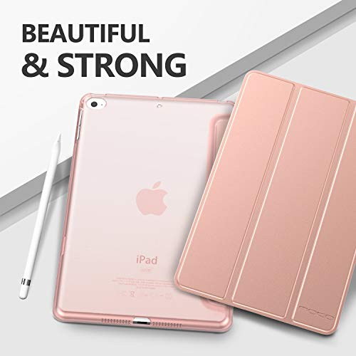 MoKo Compatible con New iPad Mini 5th Generation 7.9" 2019/iPad Mini 4 2015 Funda, Delgado y Ligero Protector con Magnética Función de Cargar/Par y Auto Sueño/Estela - Oro Rosa