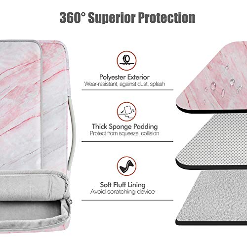 MoKo Funda Ordenador Portátil Macbook Pro 13.3" 2020/2009-2012, Macbook Air 13.3" (2008-2020), iPad Pro 12.9 2020, Bolsa Portátil Impermeable Anti-rasguños con Muchas Bolsillas, Mármol Rosa Gris MoKo Funda Ordenador Portátil Macbook Pro 13.3" 2020/2009-2012, Macbook Air 13.3" (2008-2020), iPad Pro 12.9 2020, Bolsa Portátil Impermeable Anti-rasguños con Muchas Bolsillas, Mármol Rosa Gris