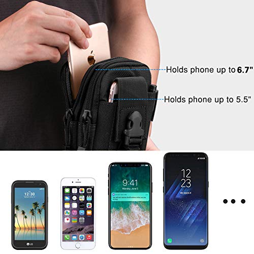 MoKo Molle Edc Bolso Universal del Senderismo de Móvil Compatible con el Teléfono de 6.7", iPhone SE 2020, iPhone 12 Mini/12 Pro MAX/iPhone 11 Pro MAX, Galaxy S10 e / S10 / S10 Plus - Negro MoKo Molle Edc Bolso Universal del Senderismo de Móvil Compatible con el Teléfono de 6.7", iPhone SE 2020, iPhone 12 Mini/12 Pro MAX/iPhone 11 Pro MAX, Galaxy S10 e / S10 / S10 Plus - Negro