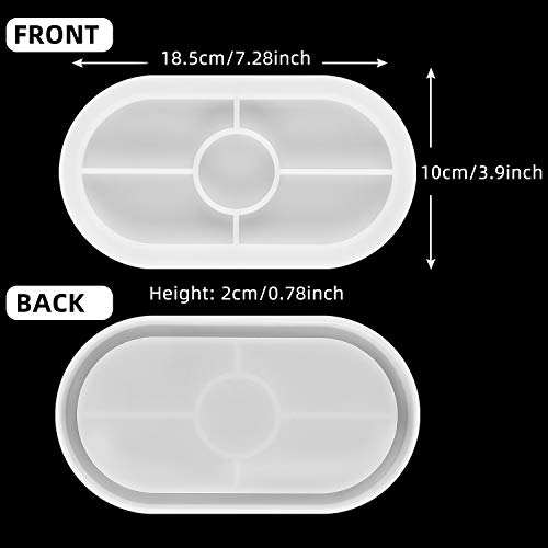 Molde de Bandeja de Resina Silicona DIY, Molde Ovalado de Fundición de Resina Epoxi, Herramientas de Fabricación de Joyas Artesanales, Molde de Plato de Placa de Joyería para Artesanía