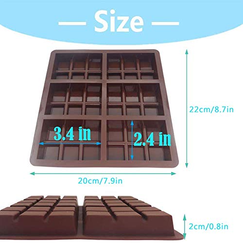 Moldes de silicona para caramelo de chocolate, proteína de caramelo separable y molde para barra energética, bandeja para hornear, moldes para barra de chocolate antiadherentes para hornear DIY