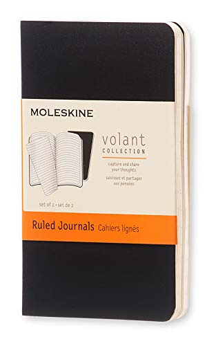 Moleskine - Cuaderno Volant Journal, Set de 2 Cuadernos con Páginas, Cubierta Blanda y Hojas Separables, Color Negro
