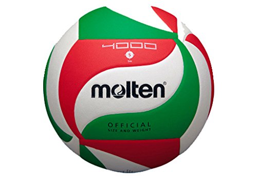 Molten VM4000 - Balón de Voleibol, Blanco, Rojo y verde, Talla 5