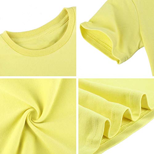 MOMBEBE COSLAND Camisetas Bebé Niños Corta Algodón T-Shirt, 92, Amarillo