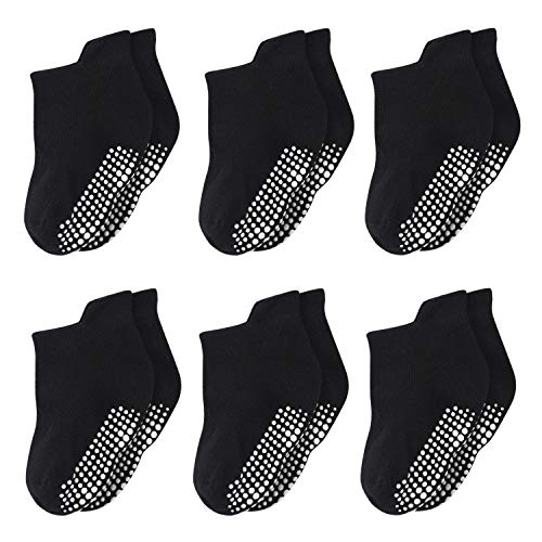 Momcozy Calcetines Bebe Calcetines Antideslizantes Niño Calcetines Niña Calcetines Casa Calcetines Niños Calcetines Cortos Calcetines Tobilleros para Bebé Recién Niñas de 0 a 36 Meses 6/12 Pares