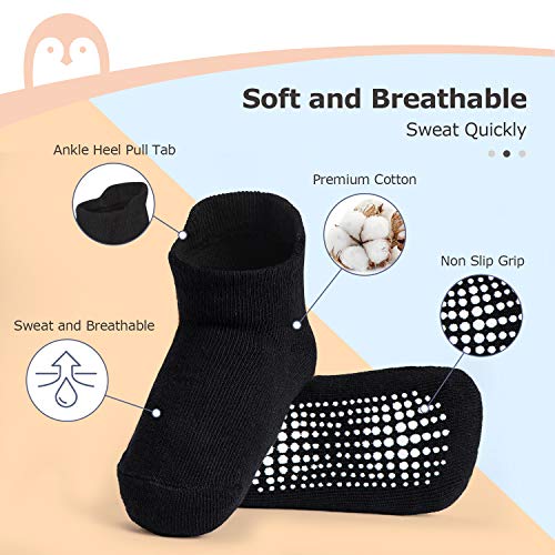 Momcozy Calcetines Bebe Calcetines Antideslizantes Niño Calcetines Niña Calcetines Casa Calcetines Niños Calcetines Cortos Calcetines Tobilleros para Bebé Recién Niñas de 0 a 36 Meses 6/12 Pares