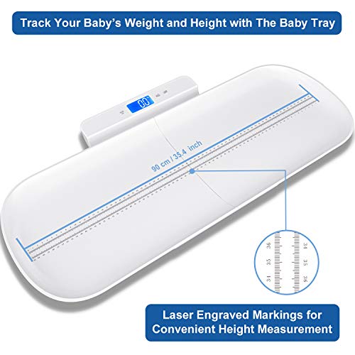 MOMMED Báscula digital Bluetooth para bebé, báscula multifunción para mascotas y bebés, báscula de peso para bebés con aplicación, escala precisa para bebés recién nacidos, mascotas, perro, gato