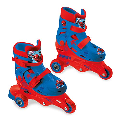 Mondo Toys – Marvel Spiderman – 3 en línea Skates – Patines de Doble función Ajustables – Ruedas de PVC – Roller niño/niña – Talla S/M 29/32 – 28631 Mondo Toys – Marvel Spiderman – 3 en línea Skates – Patines de Doble función Ajustables – Ruedas de PVC – Roller niño/niña – Talla S/M 29/32 – 28631