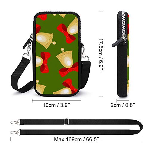 Monedero para teléfono móvil, bolso cruzado con correa para el hombro extraíble, lazos y campanas, bolsa impermeable para teléfono móvil, muñeca, bolsos de yoga para hombres Monedero para teléfono móvil, bolso cruzado con correa para el hombro extraíble, lazos y campanas, bolsa impermeable para teléfono móvil, muñeca, bolsos de yoga para hombres