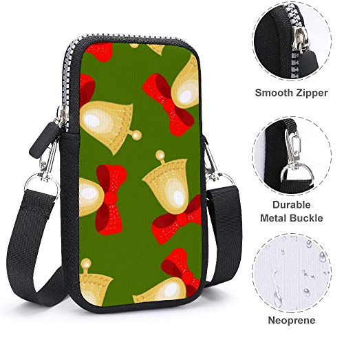 Monedero para teléfono móvil, bolso cruzado con correa para el hombro extraíble, lazos y campanas, bolsa impermeable para teléfono móvil, muñeca, bolsos de yoga para hombres Monedero para teléfono móvil, bolso cruzado con correa para el hombro extraíble, lazos y campanas, bolsa impermeable para teléfono móvil, muñeca, bolsos de yoga para hombres