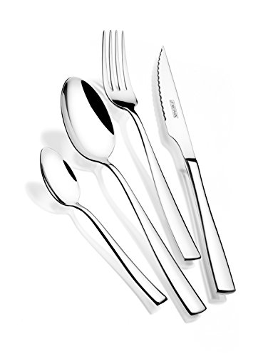 Monix Siena - Set de cubiertos de 24 piezas con cuchillo chuletero, acero inoxidable 18/10, diseño contemporaneo,acabado pulido brillante, espesor 3 mm (6 comensales) Monix Siena - Set de cubiertos de 24 piezas con cuchillo chuletero, acero inoxidable 18/10, diseño contemporaneo,acabado pulido brillante, espesor 3 mm (6 comensales)